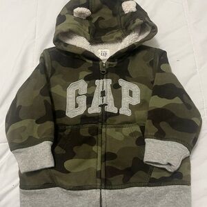 GAP Kids Green Camouflage Hoodie
